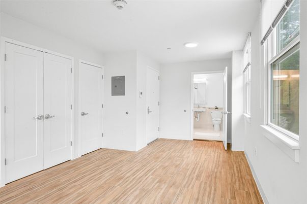 Bathroom, Interior, Recessed Lighting, Wood Texture Flooring