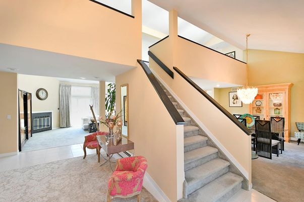 Chandelier, Dining room, Fireplace, Interior, Recessed Lighting