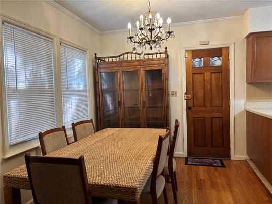 Chandelier, Dining room, Interior, Wood Texture Flooring