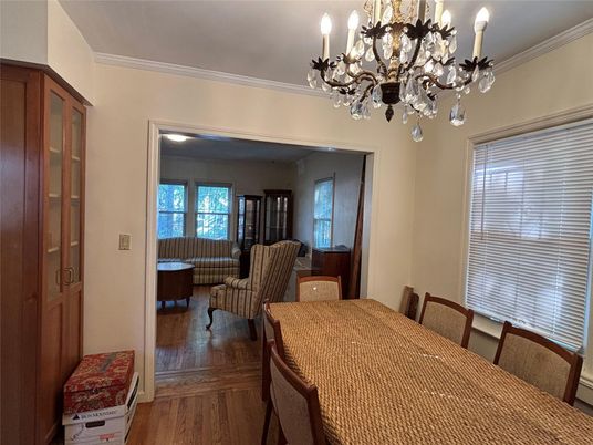 Chandelier, Dining room, Interior, Wood Texture Flooring