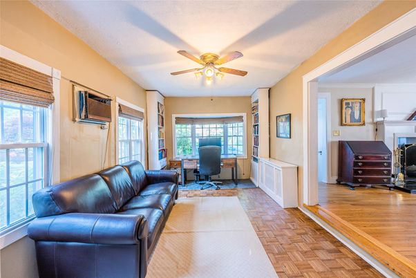 Fireplace, Home Office, Interior, Wood Texture Flooring