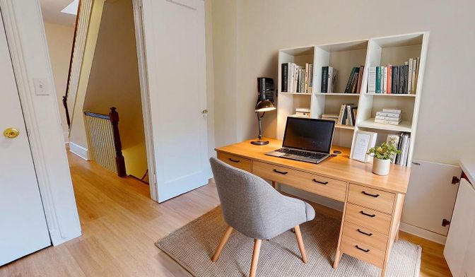 Home Office, Interior, Wood Texture Flooring