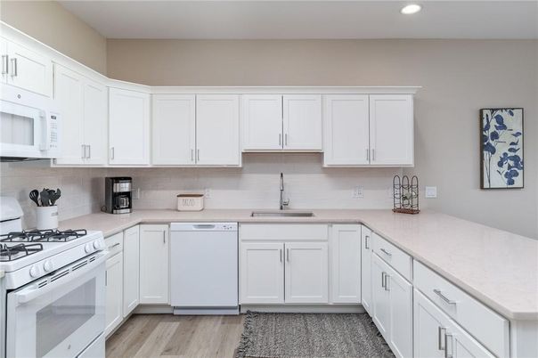 Interior, Kitchen, Recessed Lighting, Wood Texture Flooring