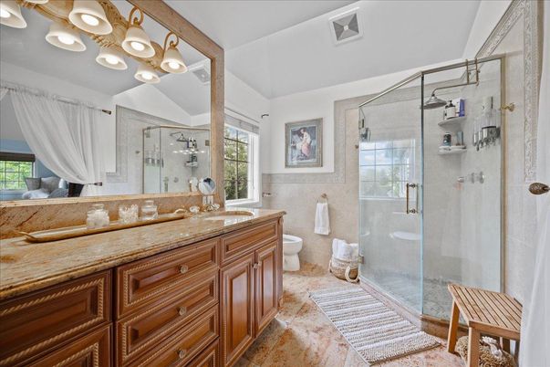 Bathroom, Dual Sink Vanities, Glass Shower, Interior