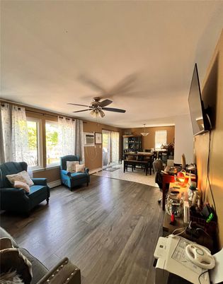 Dining room, Interior, Living room, Pendant Lights, Wood Texture Flooring