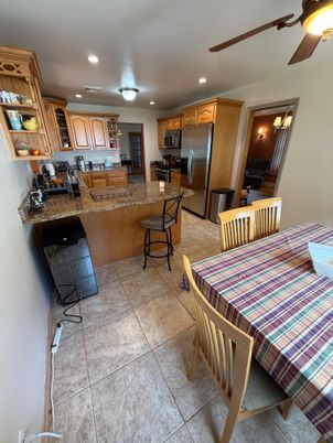 Dining room, Interior, Kitchen, Recessed Lighting, Stainless Steel Appliances