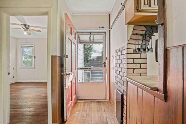 Interior, Stone Walls, Wood Texture Flooring