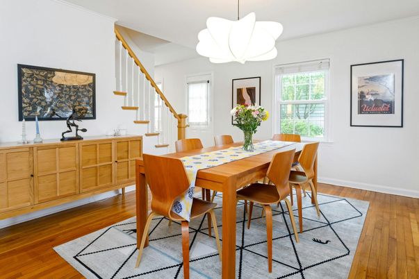Chandelier, Dining room, Interior, Pendant Lights, Wood Texture Flooring