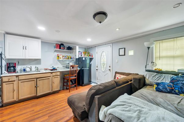 Interior, Kitchen, Recessed Lighting, Wood Texture Flooring