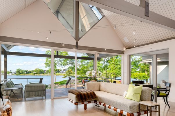 Interior, Sun Room, Water, Wood Texture Flooring