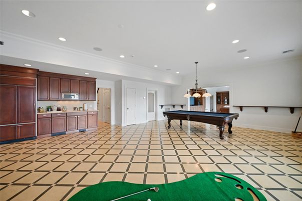 Billiard Table, Game Room, Interior, Pendant Lights, Recessed Lighting