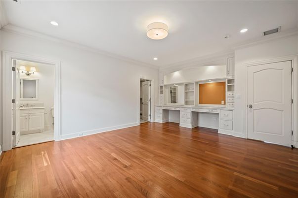 Bathroom, Empty room, Interior, Recessed Lighting, Wood Texture Flooring