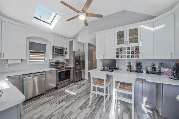 Interior, Kitchen, Stainless Steel Appliances, Wood Texture Flooring