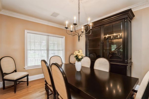 Chandelier, Dining room, Interior, Wood Texture Flooring