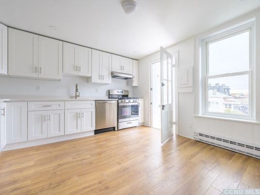 Interior, Kitchen, Stainless Steel Appliances, Wood Texture Flooring