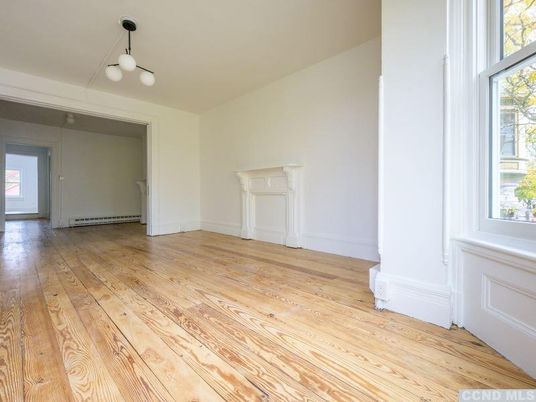 Empty room, Interior, Pendant Lights, Wood Texture Flooring