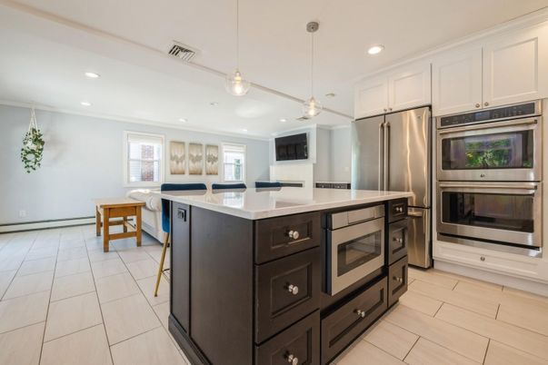 Interior, Kitchen, Pendant Lights, Recessed Lighting, Stainless Steel Appliances