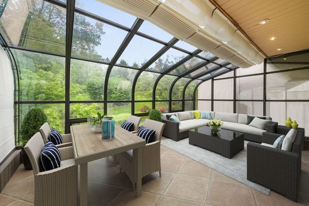 Glass Ceilings, Interior, Living room, Recessed Lighting, Sun Room