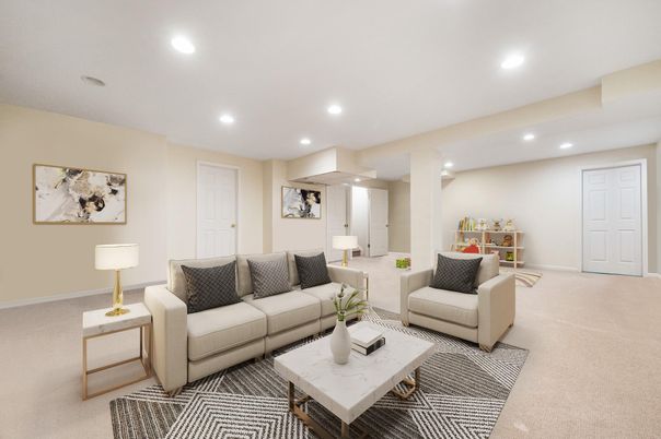 Interior, Living room, Recessed Lighting