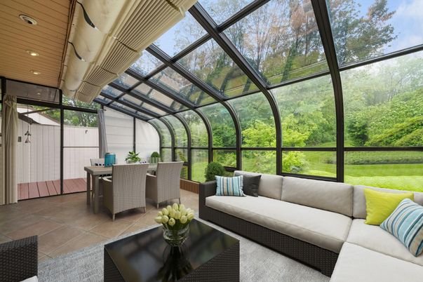 Glass Ceilings, Interior, Living room, Recessed Lighting, Sun Room