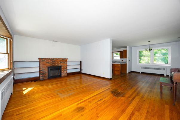 Empty room, Fireplace, Interior, Wood Texture Flooring
