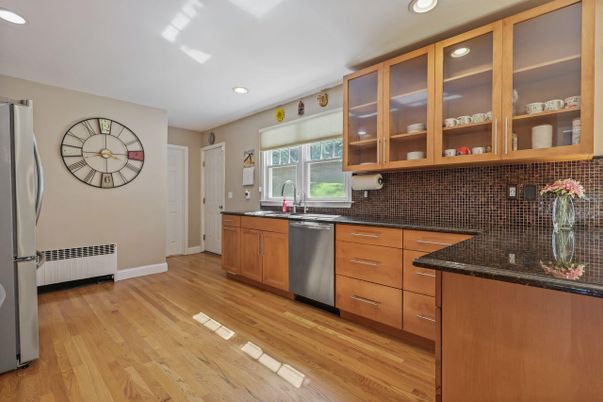 Interior, Kitchen, Recessed Lighting, Wood Texture Flooring