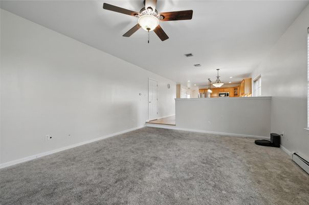 Empty room, Interior, Kitchen, Pendant Lights
