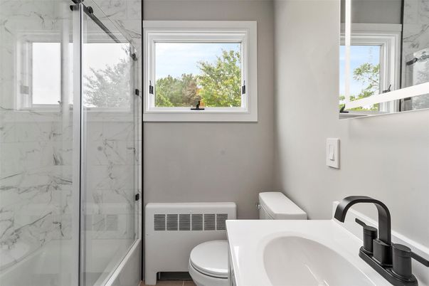 Bathroom, Glass Shower, Interior, Marble Walls