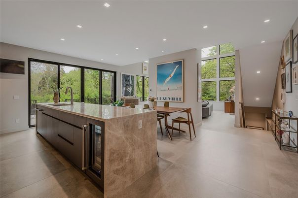 Dining room, Interior, Kitchen, Living room, Recessed Lighting