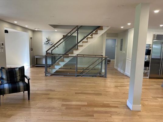 Interior, Recessed Lighting, Stainless Steel Appliances, Wood Texture Flooring