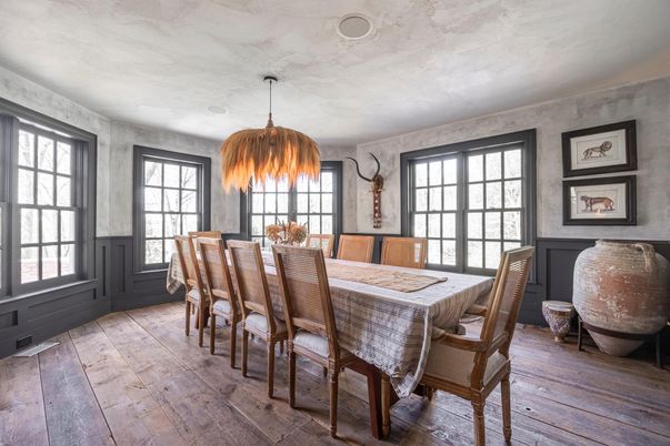 Chandelier, Dining room, Interior, Pendant Lights, Wood Texture Flooring