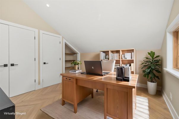 Home Office, Interior, Recessed Lighting, Wood Texture Flooring