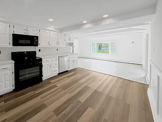 Interior, Kitchen, Recessed Lighting, Wood Texture Flooring