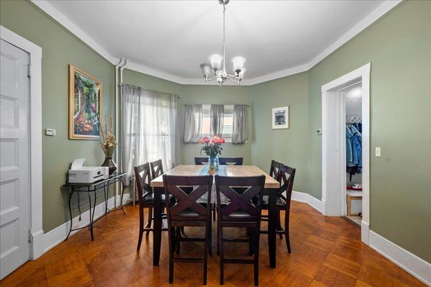Chandelier, Dining room, Interior, Wood Texture Flooring