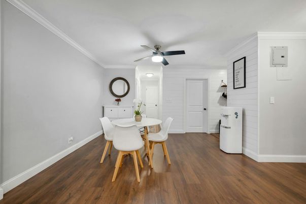Dining room, Interior, Wood Texture Flooring