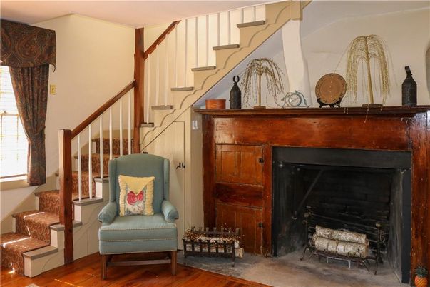 Fireplace, Interior, Wood Texture Flooring