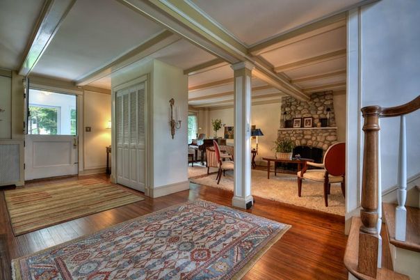 Fireplace, Interior, Stone Walls, Wood Texture Flooring