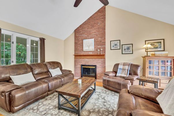 Fireplace, Interior, Living room, Stone Walls