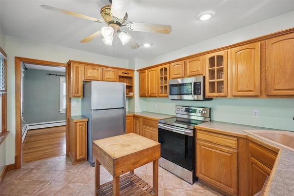 Interior, Kitchen, Recessed Lighting, Wood Texture Flooring