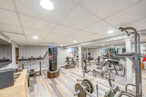 Fitness Equipment, Gym, Interior, Recessed Lighting