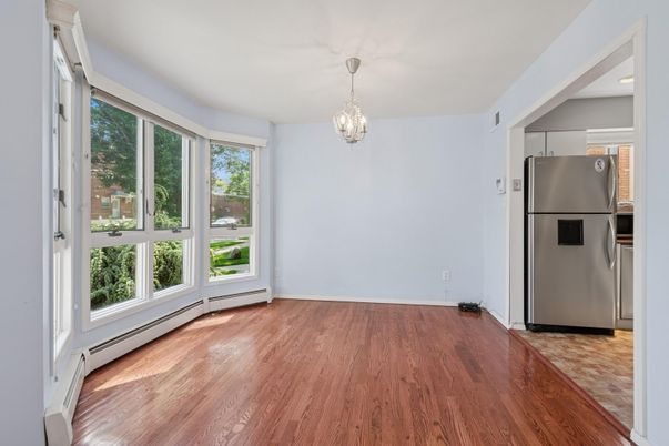 Chandelier, Empty room, Interior, Kitchen, Recessed Lighting, Wood Texture Flooring