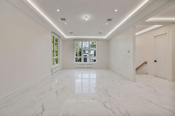 Empty room, Interior, Marble, Recessed Lighting