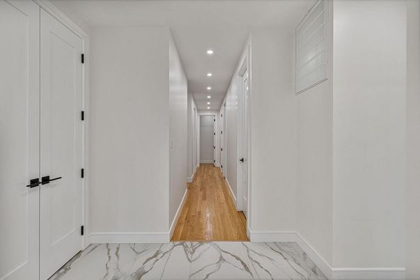 Interior, Marble, Recessed Lighting, Wood Texture Flooring