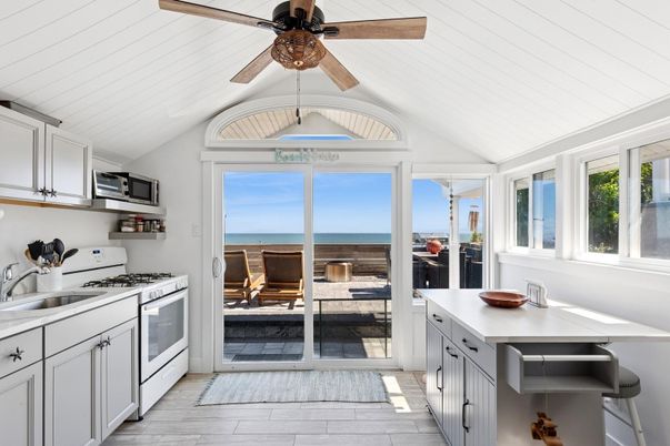 Interior, Kitchen, Stainless Steel Appliances, Water, Wood Texture Flooring