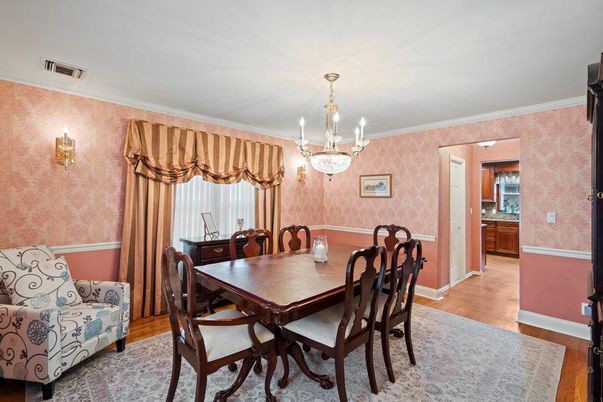 Chandelier, Dining room, Interior, Wood Texture Flooring