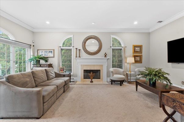 Fireplace, Interior, Living room, Recessed Lighting