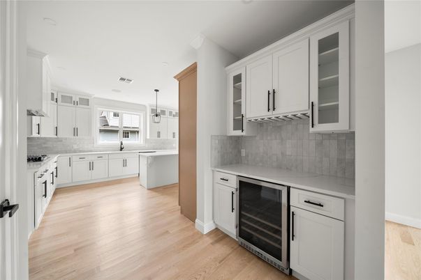 Interior, Kitchen, Pendant Lights, Wood Texture Flooring