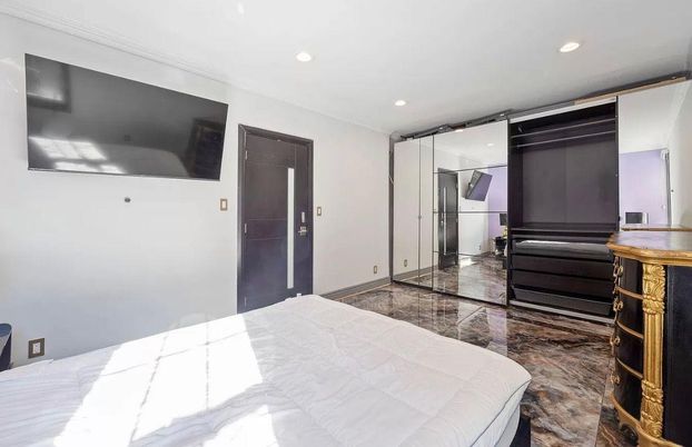 Bedroom, Interior, Marble, Recessed Lighting