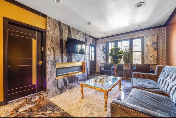Fireplace, Interior, Living room, Recessed Lighting