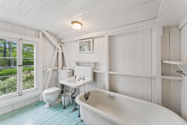 Bathroom, Free Standing Baths, Interior, Wood Texture Flooring